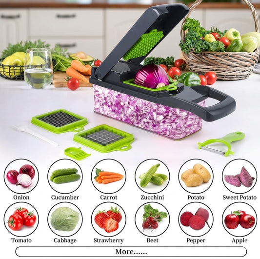 16-in-1 Multifunctional Vegetable Chopper, Slicer & Dicer Pro